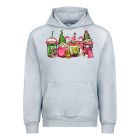 Heather Grey pink christmas gnomes coffee cups Urban Hoodie - Jasminsmagicworld