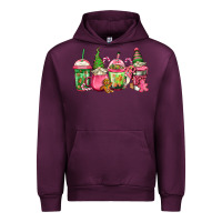 Mauve Wine pink christmas gnomes coffee cups Urban Hoodie - Jasminsmagicworld