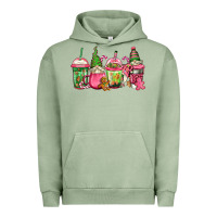 Pigment Oil Green pink christmas gnomes coffee cups Urban Hoodie - Jasminsmagicworld
