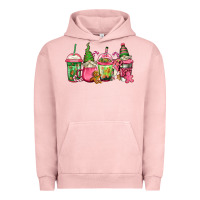 Pigment Salmon pink christmas gnomes coffee cups Urban Hoodie - Jasminsmagicworld