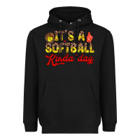Black it s a softball kinda day Heavyweight Hoodie - Zillion Design Studio
