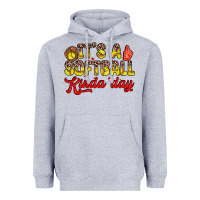 Heather Grey it s a softball kinda day Heavyweight Hoodie - Zillion Design Studio