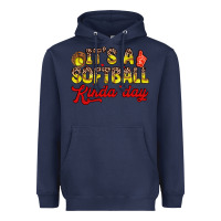Navy it s a softball kinda day Heavyweight Hoodie - Zillion Design Studio