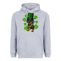 Heather Grey st. patrick's day lucky dachshund puppy Heavyweight Hoodie - RanaPortraitStore