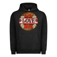 Pigment Black hello love bug ladybug ornament Urban Hoodie - BarkalooDesign