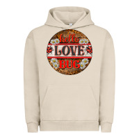Pigment French Oak hello love bug ladybug ornament Urban Hoodie - BarkalooDesign
