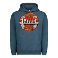 Pigment Midnight Navy hello love bug ladybug ornament Urban Hoodie - BarkalooDesign