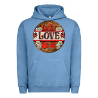 Pigment Pebble Blue hello love bug ladybug ornament Urban Hoodie - BarkalooDesign