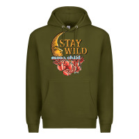 Army Green stay wild moon child Premium Hoodie - JahusDesignShop