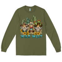 Army Green wild west western gnome Long Sleeve Tee - BarkalooDesign