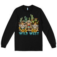 Black wild west western gnome Long Sleeve Tee - BarkalooDesign