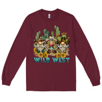 Burgundy wild west western gnome Long Sleeve Tee - BarkalooDesign