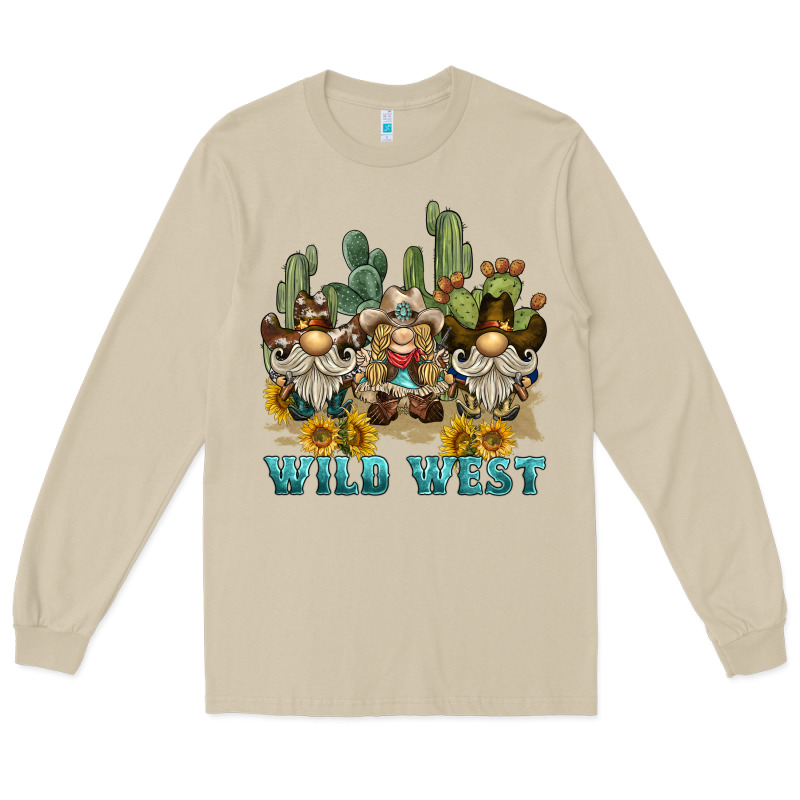 Wild West Western Gnome Long Sleeve Tee by BarkalooDesign | Teevron