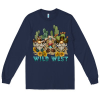 Navy wild west western gnome Long Sleeve Tee - BarkalooDesign