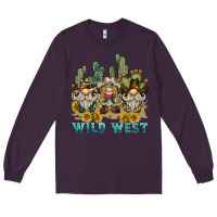 Plum wild west western gnome Long Sleeve Tee - BarkalooDesign