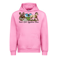 Fuchsia Pink peace love appaloosa horse Urban Hoodie - LillyAllenDesigns