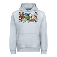 Heather Grey peace love appaloosa horse Urban Hoodie - LillyAllenDesigns