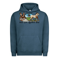 Pigment Midnight Navy peace love appaloosa horse Urban Hoodie - LillyAllenDesigns