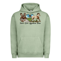 Pigment Oil Green peace love appaloosa horse Urban Hoodie - LillyAllenDesigns