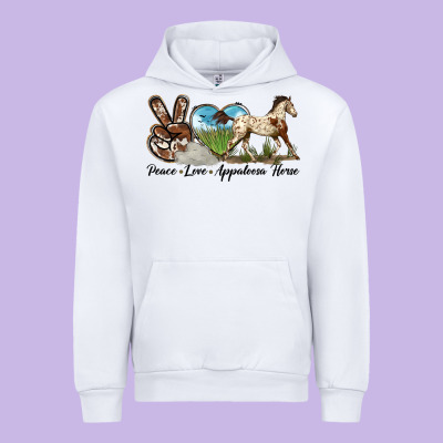 Peace Love Appaloosa Horse Urban Hoodie Designed By Lillyallendesigns