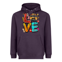 Plum love school bus Heavyweight Hoodie - texasbilliewilder