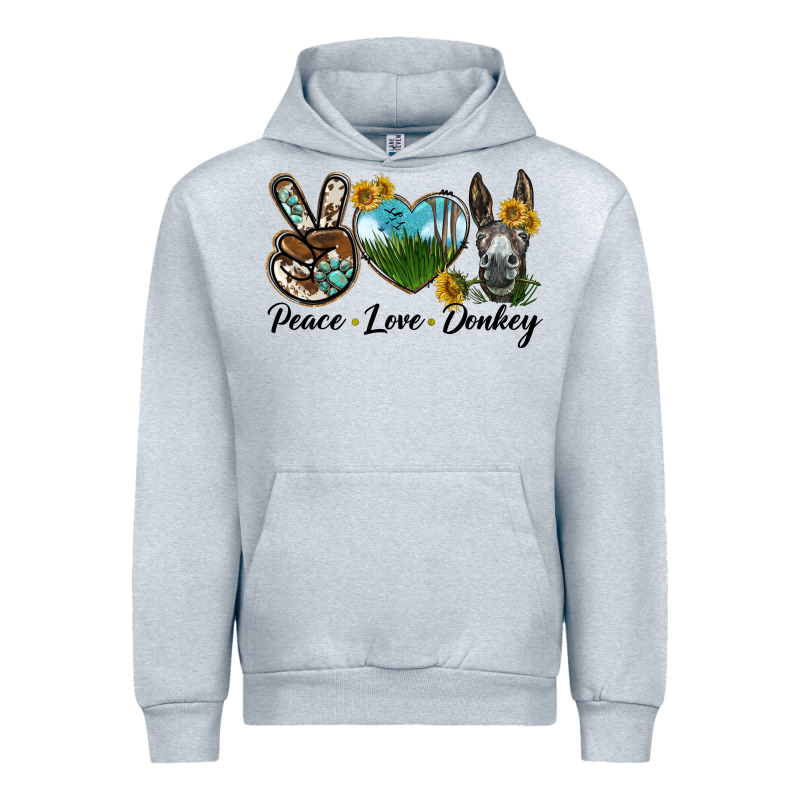 Peace Love Donkey Head Urban Hoodie by LillyAllenDesigns | Teevron