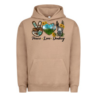 Pigment Burro Peace Love Donkey Head Urban Hoodie - LillyAllenDesigns
