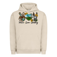 Pigment French Oak Peace Love Donkey Head Urban Hoodie - LillyAllenDesigns