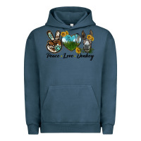 Pigment Midnight Navy Peace Love Donkey Head Urban Hoodie - LillyAllenDesigns