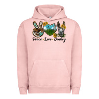 Pigment Salmon Peace Love Donkey Head Urban Hoodie - LillyAllenDesigns