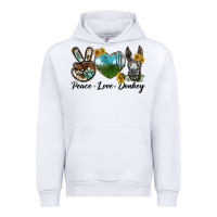 White Peace Love Donkey Head Urban Hoodie - LillyAllenDesigns