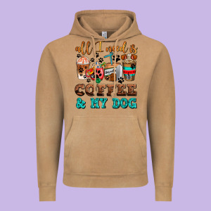 All I Need Is Coffee And My Dog Vintage Hoodie Designed By Adodesignshop
