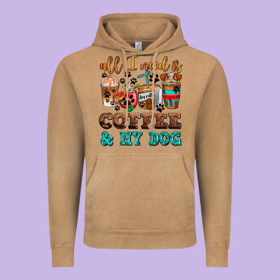 All I Need Is Coffee And My Dog Vintage Hoodie Designed By Adodesignshop