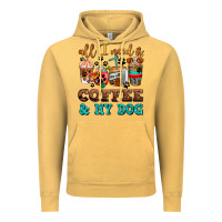 Vintage Mustard all i need is coffee and my dog Vintage Hoodie - AdoDesignShop