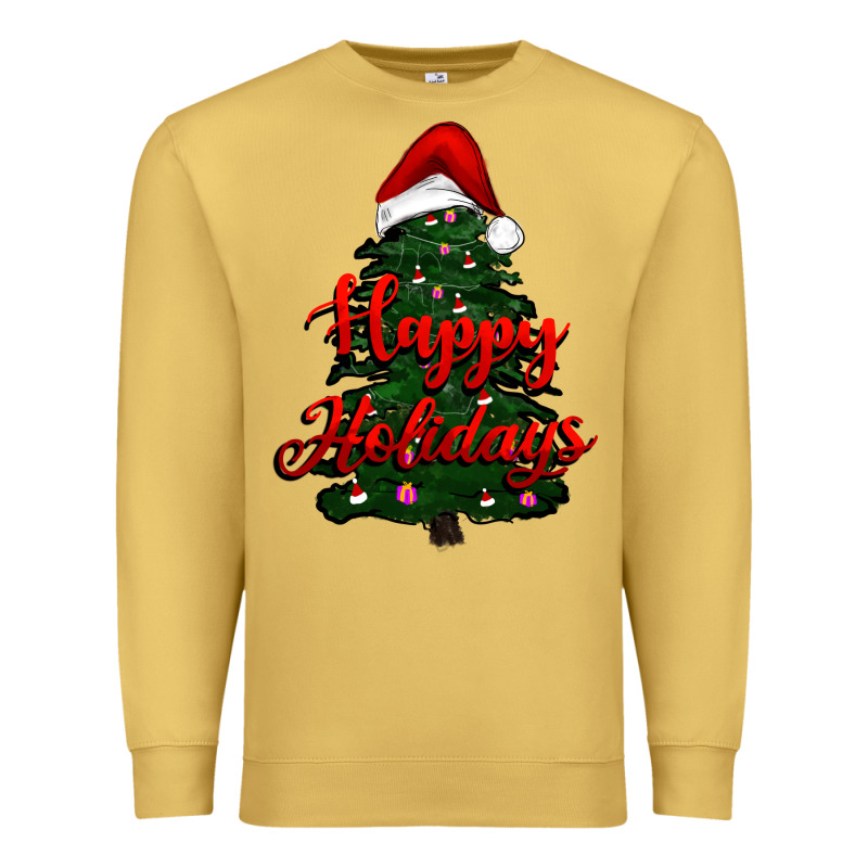 Happy Holidays Christmas Tree Premium Sweatshirt by RanaPortraitStore | Teevron