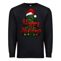 Black happy holidays christmas tree Premium Sweatshirt - RanaPortraitStore