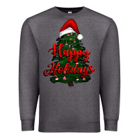 Charcoal Heather happy holidays christmas tree Premium Sweatshirt - RanaPortraitStore