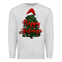 Dove Grey happy holidays christmas tree Premium Sweatshirt - RanaPortraitStore
