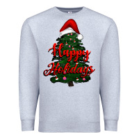 Heather Grey happy holidays christmas tree Premium Sweatshirt - RanaPortraitStore