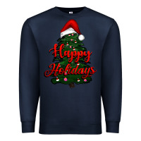 Navy happy holidays christmas tree Premium Sweatshirt - RanaPortraitStore