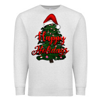 Oatmeal Heather happy holidays christmas tree Premium Sweatshirt - RanaPortraitStore