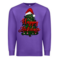 Purple happy holidays christmas tree Premium Sweatshirt - RanaPortraitStore