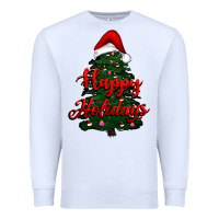 White happy holidays christmas tree Premium Sweatshirt - RanaPortraitStore