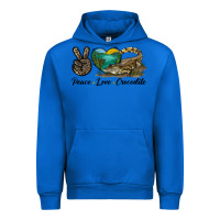 Cobalt Peace Love Crocodile Urban Hoodie - LillyAllenDesigns
