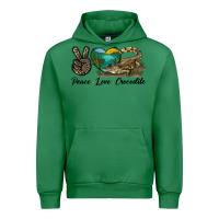 Emerald Peace Love Crocodile Urban Hoodie - LillyAllenDesigns