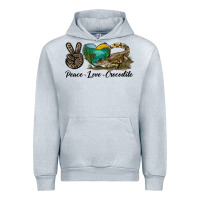 Heather Grey Peace Love Crocodile Urban Hoodie - LillyAllenDesigns