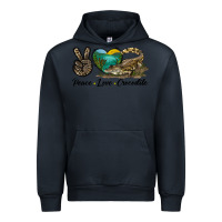 Navy Peace Love Crocodile Urban Hoodie - LillyAllenDesigns