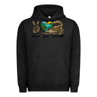 Pigment Black Peace Love Crocodile Urban Hoodie - LillyAllenDesigns