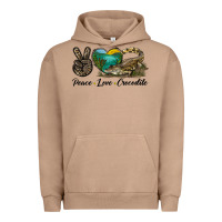 Pigment Burro Peace Love Crocodile Urban Hoodie - LillyAllenDesigns