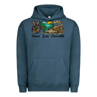 Pigment Midnight Navy Peace Love Crocodile Urban Hoodie - LillyAllenDesigns